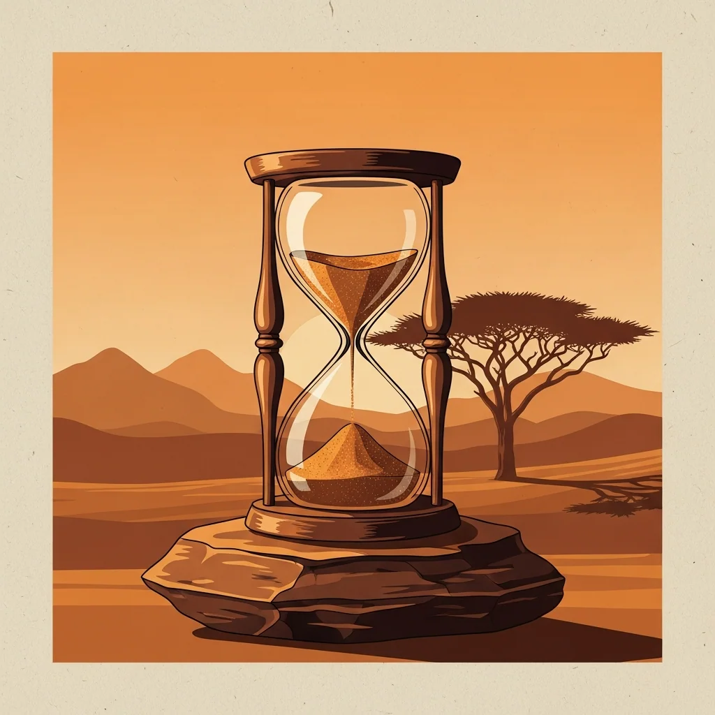 رسم توضيحي لموضوع في الزمن والحياة